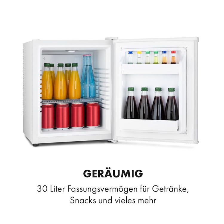 Happy Hour Minibar 5-15°C EEK G 25dB LED-Licht 30 Ltr | Weiß