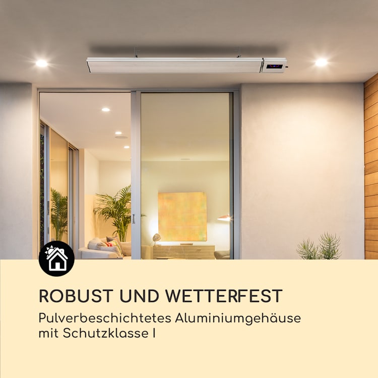 Cosmic Beam Smart 24 Infrarot-Heizstrahler 2400W App-Steuerung Fernbedienung 2400 W | Weiß