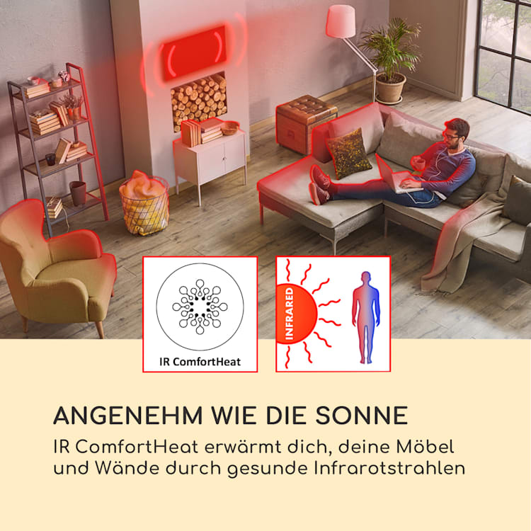 Cosmic Beam Smart 24 Infrarot-Heizstrahler 2400W App-Steuerung Fernbedienung Schwarz | 2400 W