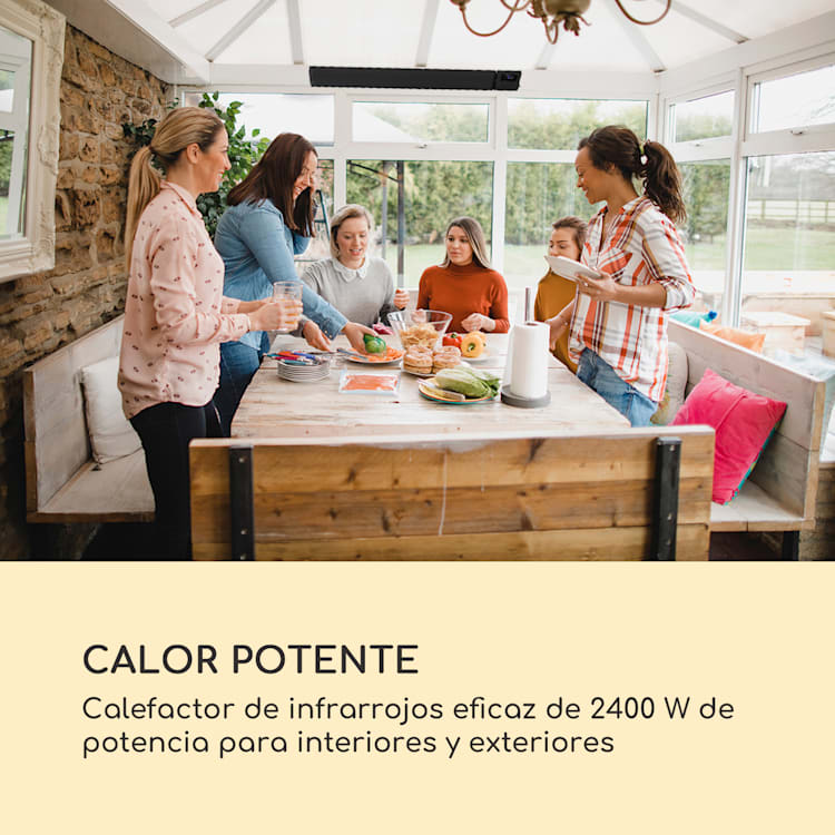 Calefactor radiante de infrarrojos Cosmic Beam Smart 24, 2400 W, control App, mando a distancia 2400 W | Negro