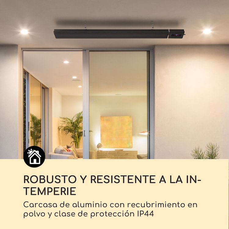 Calefactor radiante de infrarrojos Cosmic Beam Smart 24, 2400 W, control App, mando a distancia 2400 W | Negro