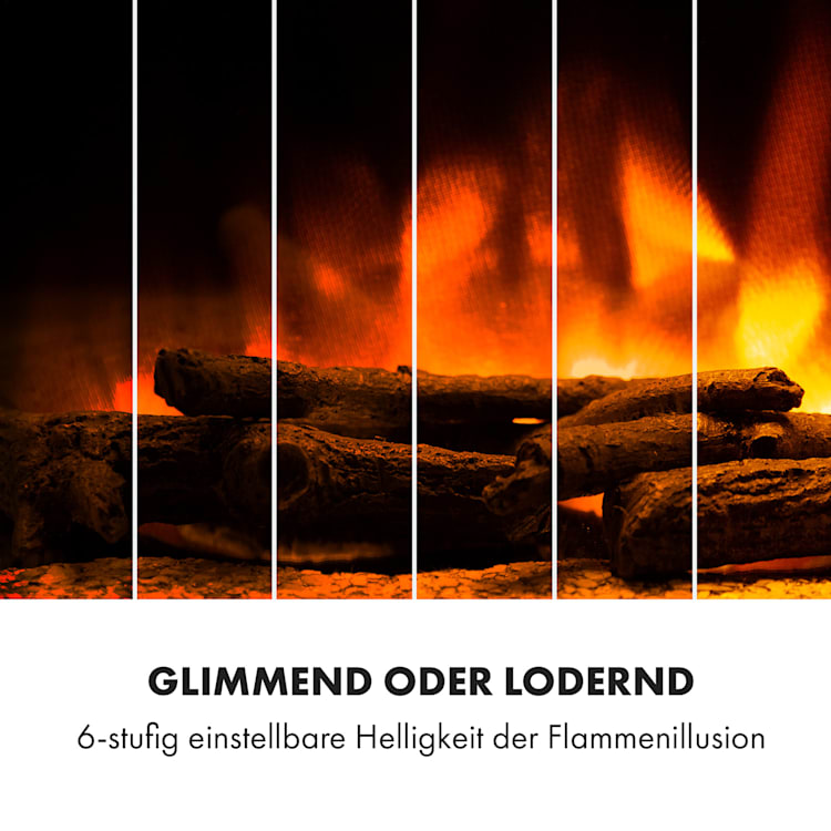 Klarstein Zermatt Elektrischer Kamin 900/1800W Thermostat Flammenillusion Ofenrohr Schwarz