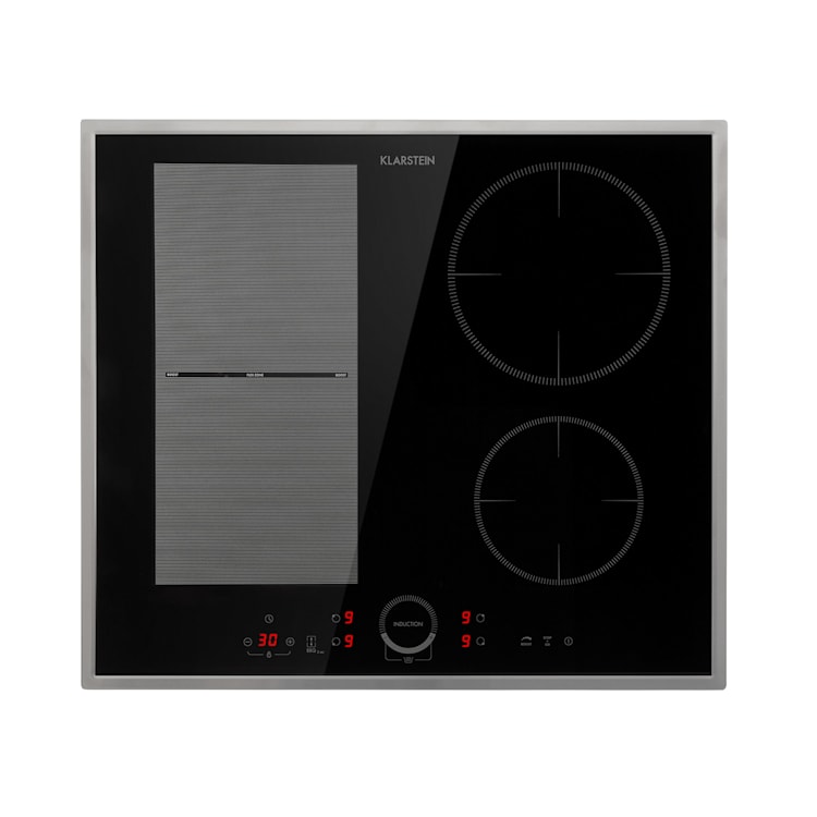 Delicatessa 60 Hybrid Prime Einbaukochfeld Induktion 4 Zonen 7000W 4 (2x rechteckig, 1x rund 21 cm, 1x rund 16 cm) | Schwarz
