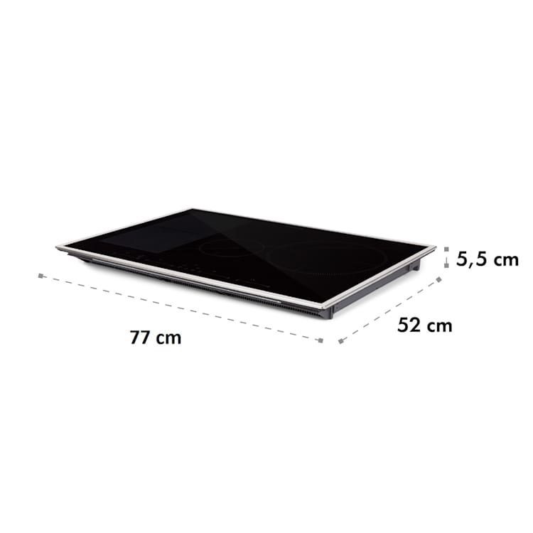 Delicatessa 77 Hybrid Prime, Built-In Induction Hob, 4 Zones, 7000W 4 (2 x rectangular, 1 x round 28 cm, 1 x round 16 cm) | Black