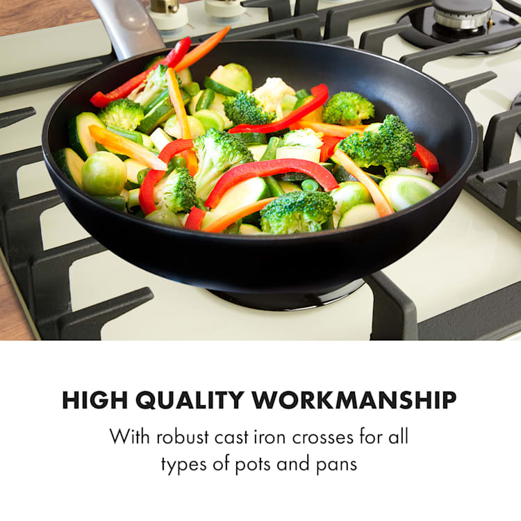 Victoria, 4-Zone Gas Hob, 4-Burner, Glass Ceramic, Ivory 4 | Ivory