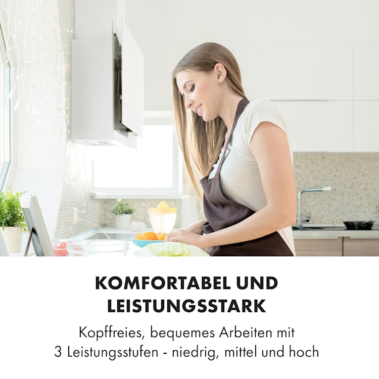 Amelia Dunstabzugshaube 123W 90x46x23cm LED-Beleuchtung Touch-Drehregler Glas 90 cm | Weiß