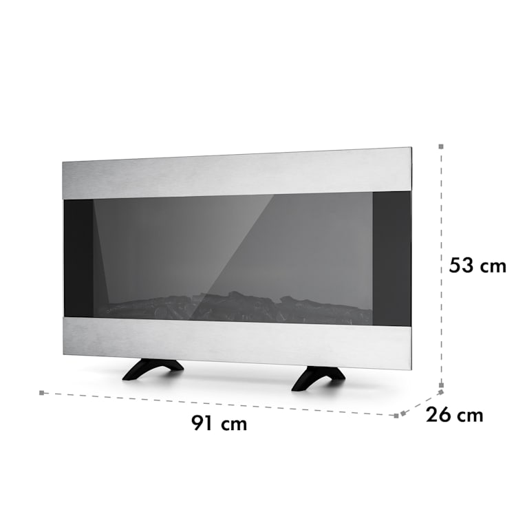 Basel Illumine, elektromos kandalló, 2000 W, 2 fokozat, termosztát, üveg, nemesacél