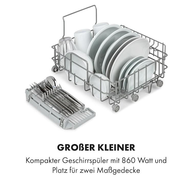 Oceana Geschirrspüler freistehend installationsfrei 2 Gedecke 860W EEK F