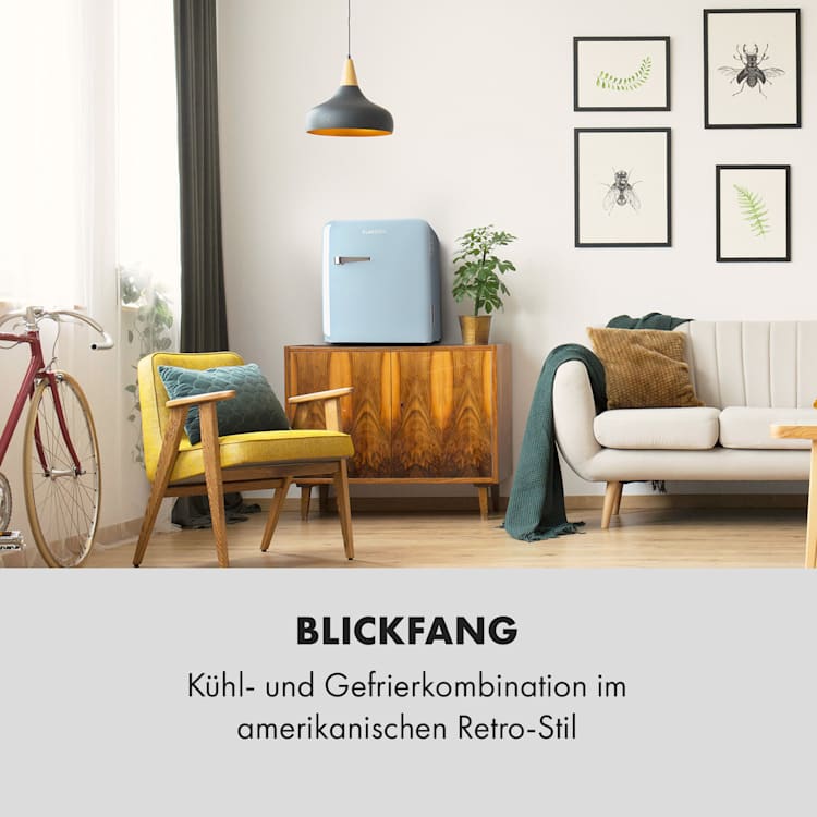Audrey Mini 2in1 Kühlschrank EEC F Gefrierfach LED Pastellblau