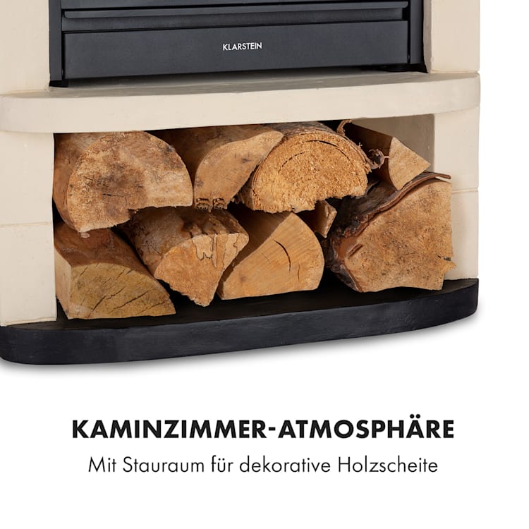 Carinthia Elektrokamin 1800W Wochentimer Fernbedienung Creme