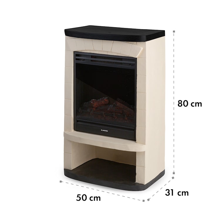 Carinthia, elektrický krb, 1800 W, týdenní časovač, dálkové ovládání Krémová