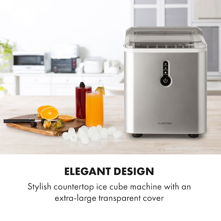 Chillout Máquina de Cubos de Gelo Formato de Elipse12kg/24h Tanque de Água: 1,5L Prata Prateado