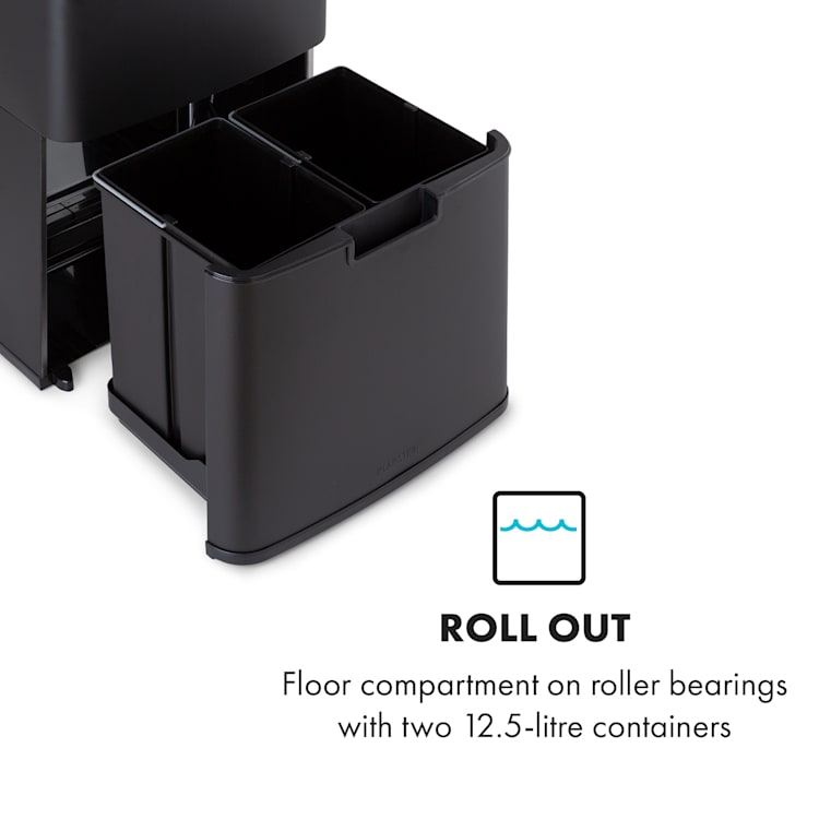 Royal Trash Matte Black, szemétkosár szenzorral, 72 l, rozsdamentes acél, matt fekete Matt Fekete