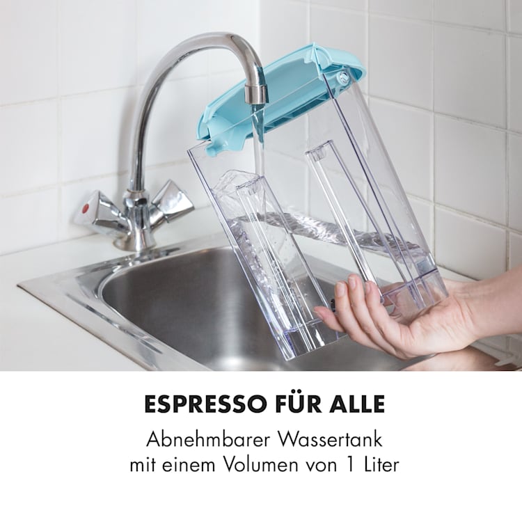 Espressionata Gusto Espressomaschine 1100W 15 Bar Druck Pastellblau