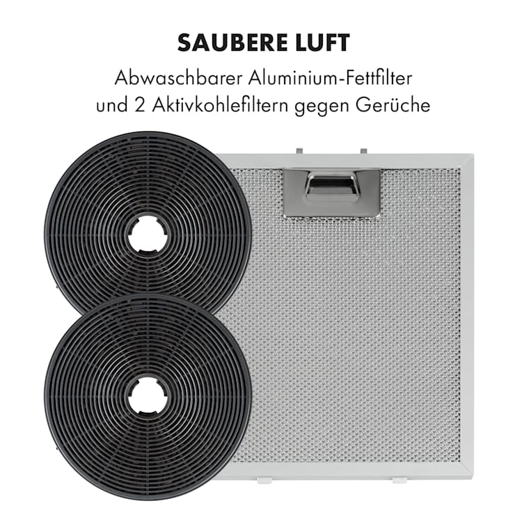 Skyfall Smart Inselabzugshaube Ø45cm Umluft 402m³/h LED Schwarz