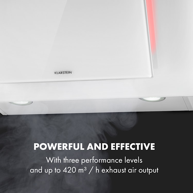 Eleonora 90 Dunstabzugshaube 420 m³/h Touch-Panel Ambiente-Licht EEK A++ 90 cm | Weiß