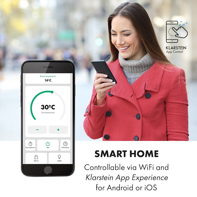 Bansin Smart 1500, konvektor, 1500W, vezérlés alkalmazás segítségével Fekete | 1500 W