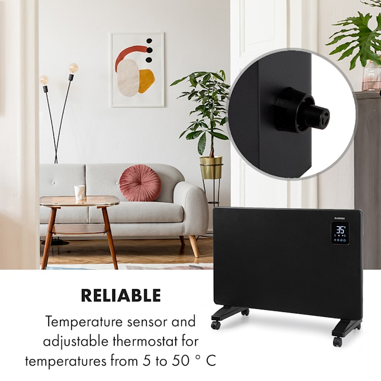 Bansin Smart 1500, konvektor, 1500W, vezérlés alkalmazás segítségével Fekete | 1500 W