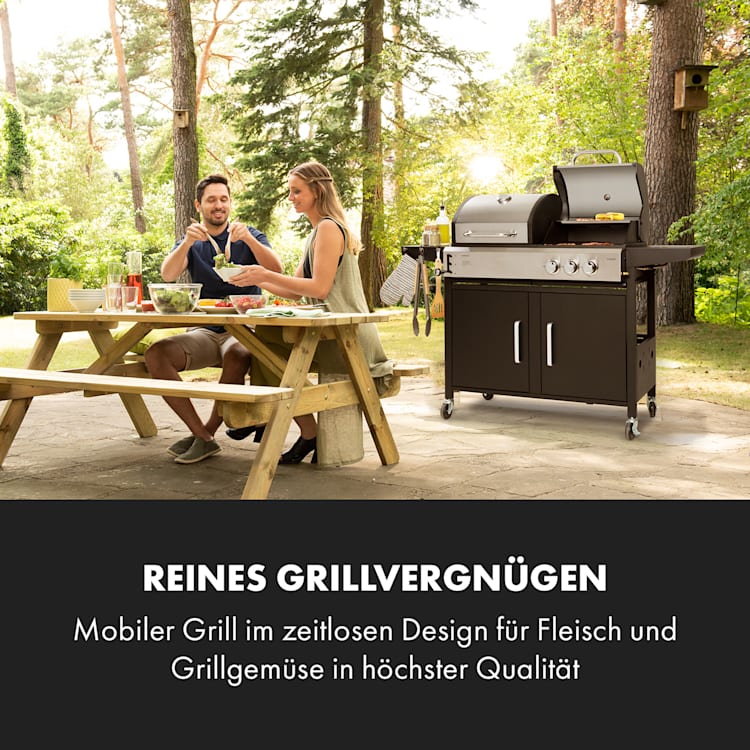 Kingsville Kombigrill Gas + Kohle 8,1kW 2+1 Brenner höhenverstellbar