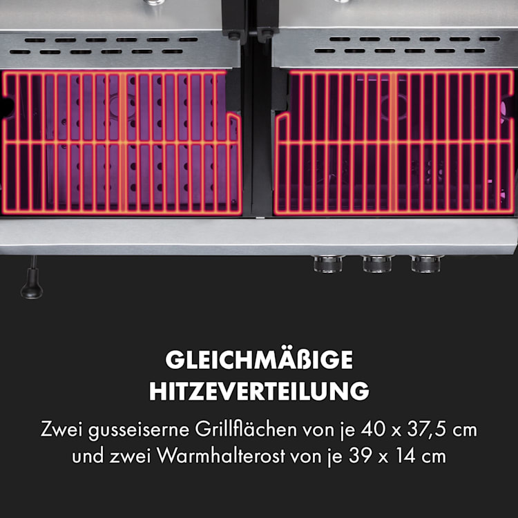 Kingsville Kombigrill Gas + Kohle 8,1kW 2+1 Brenner höhenverstellbar