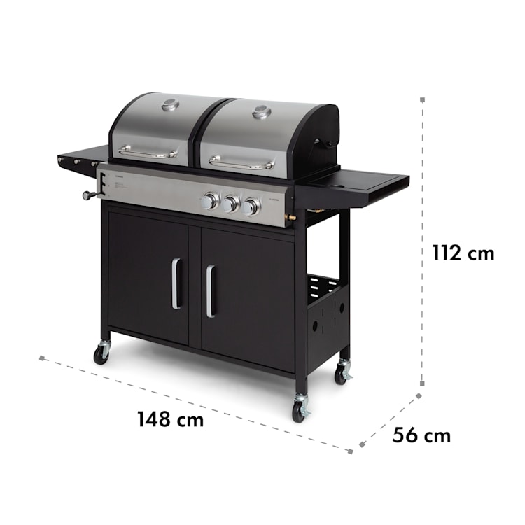 Kingsville Kombigrill Gas + Kohle 8,1kW 2+1 Brenner höhenverstellbar