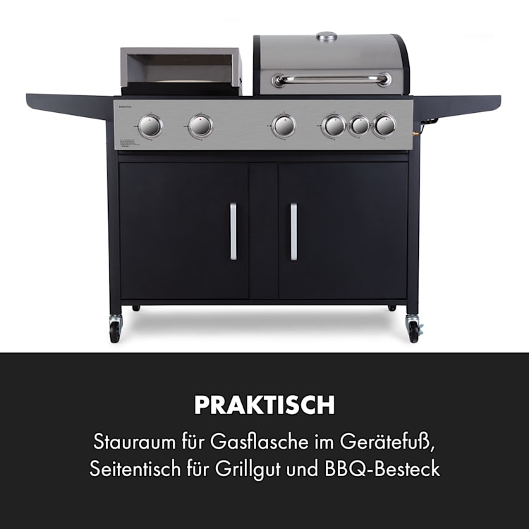 Kingsville XL Kombigrill Gas Pizzaofen 20,5kW 5+1 Brenner