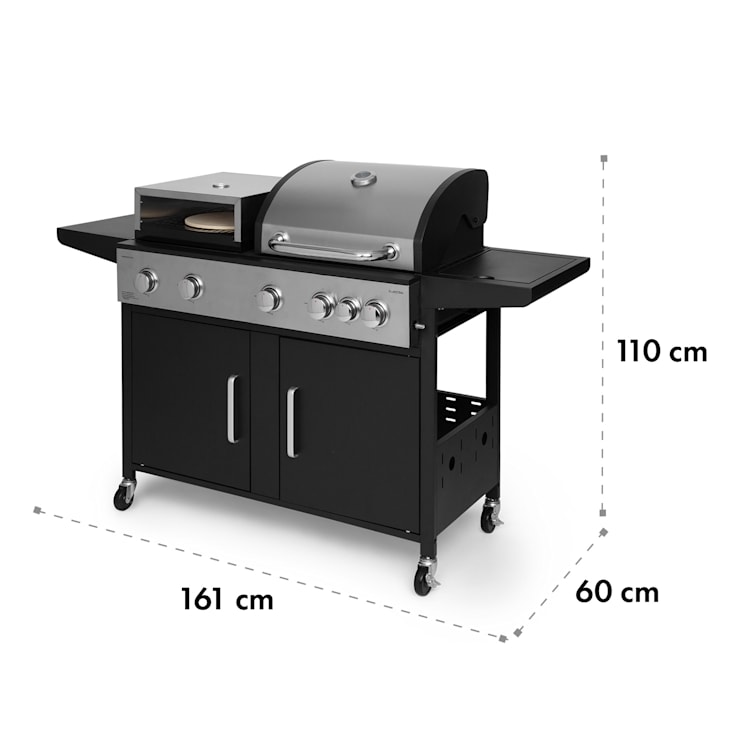 Kingsville XL Kombigrill Gas Pizzaofen 20,5kW 5+1 Brenner
