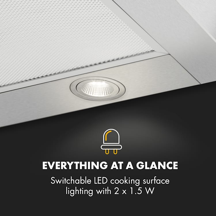 Zelda Eco 90 Campana extractora 240 W 3 niveles 410 m³/h LED EEK: A+ 90 cm