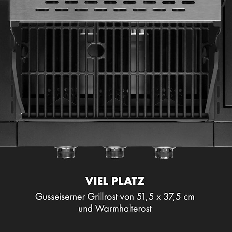 Valdosta 3.1 Gasgrill 3 x 2,8 kW + 2,5 kW Brenner Edelstahl mobil