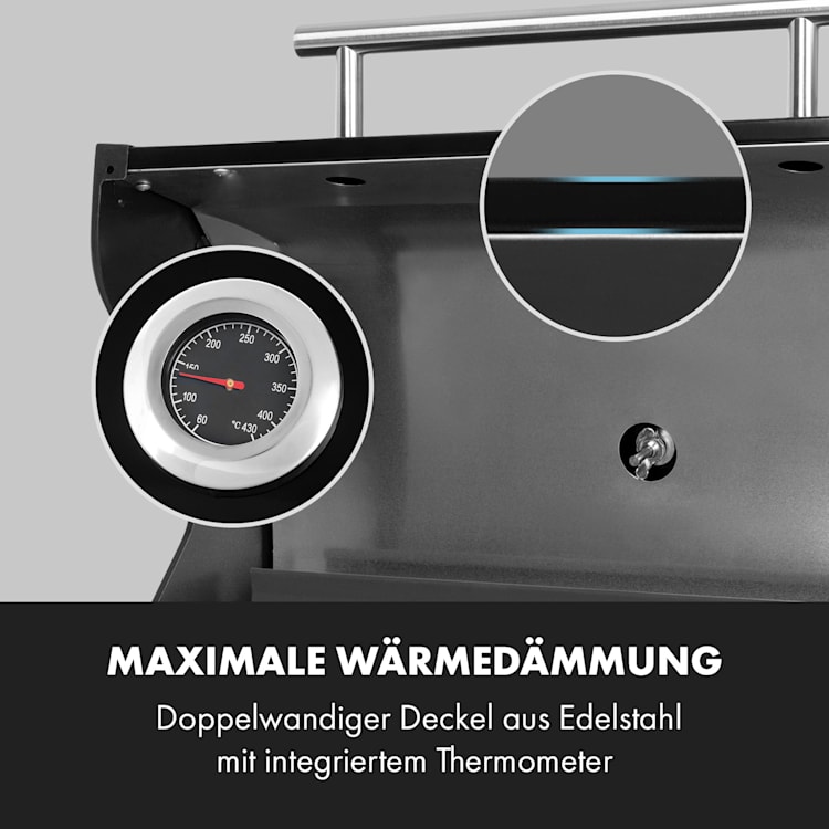 Valdosta 3.1 Gasgrill 3 x 2,8 kW + 2,5 kW Brenner Edelstahl mobil
