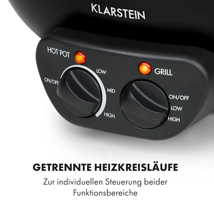 Szechuan 2-in-1 Hot Pot und Grillplatte 5l Vol. 1350 / 600 W Schwarz