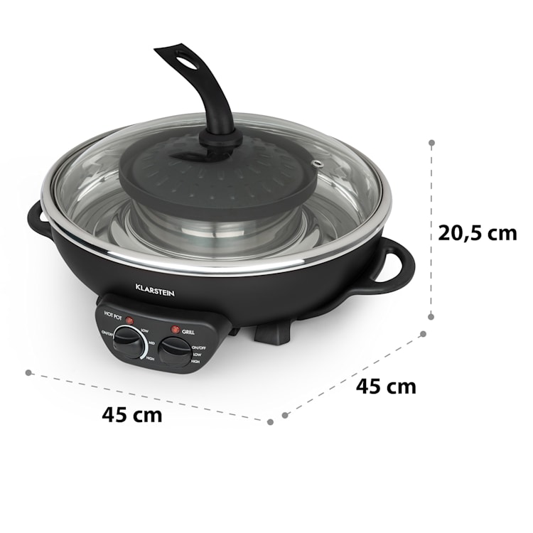 Szechuan Hot Pot e Grelhador 2 em 1 5L Vol. 1350 / 600 W Preto Preto