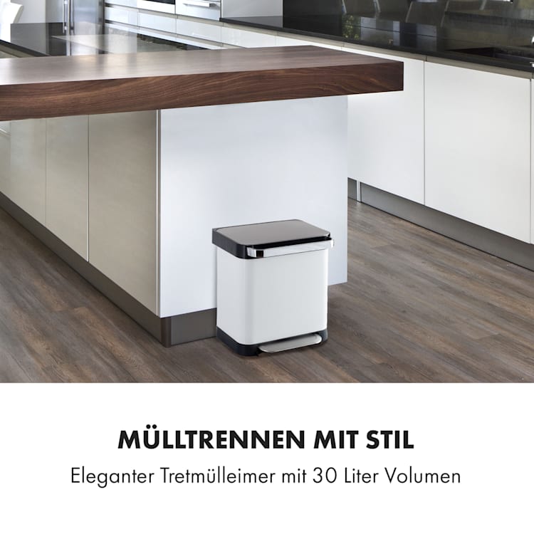 Trash Inn Tretmülleimer 30 Liter Geruchsfilter Edelstahl 30 Ltr