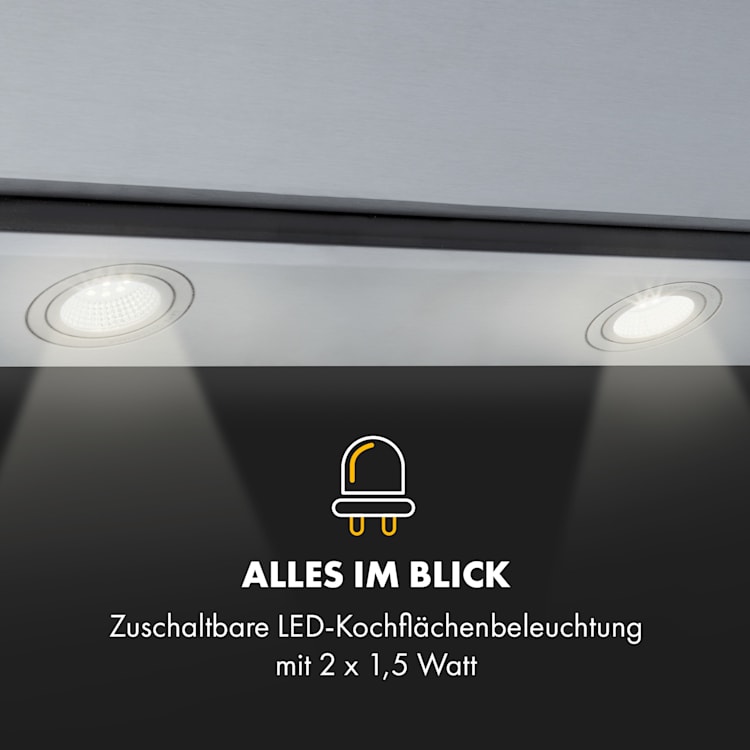 Balzac Silent 60 Dunstabzugshaube 250W 3 Stufen 604 m³/h LED EEK A 60 cm