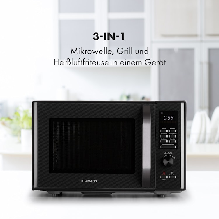 Aero Wave 3-in-1 Mikrowelle Grill Heißluftfriteuse 28 Liter Edelstahl