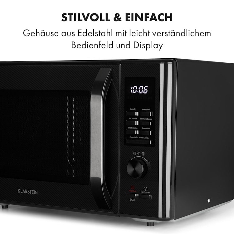 Aero Wave 3-in-1 Mikrowelle Grill Heißluftfriteuse 28 Liter Edelstahl