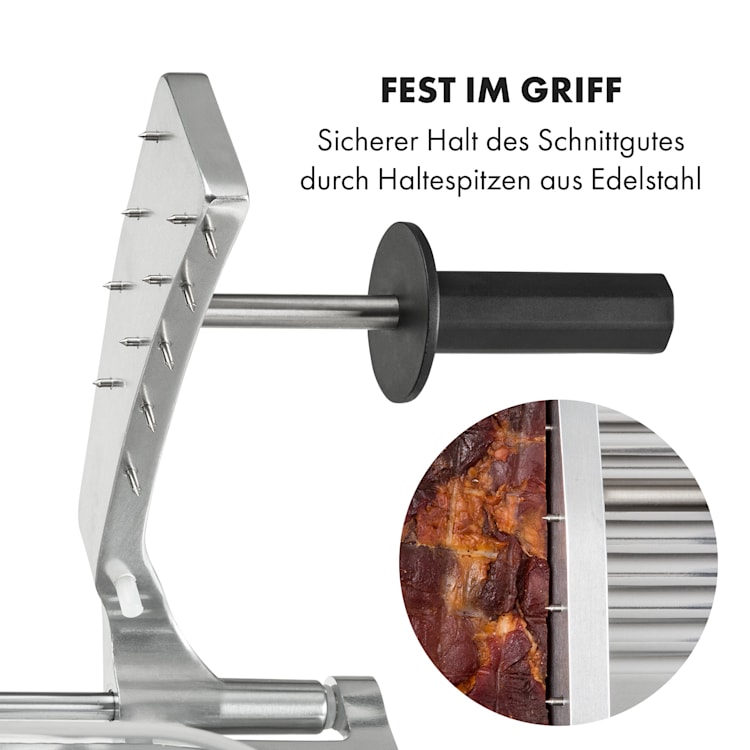 Carpaccio Schneidemaschine 240W 0-12mm 200x155mm Edelstahl Silber