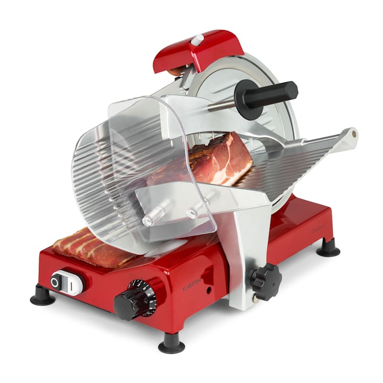 Carpaccio Schneidemaschine 240W 0-12mm 200x155mm Edelstahl Rot
