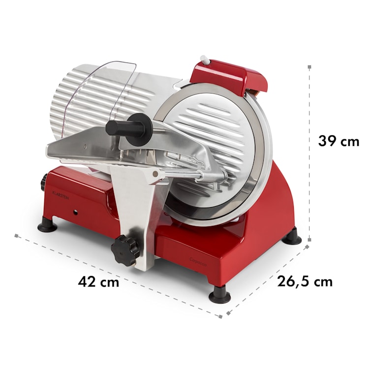 Carpaccio Schneidemaschine 240W 0-12mm 200x155mm Edelstahl Rot