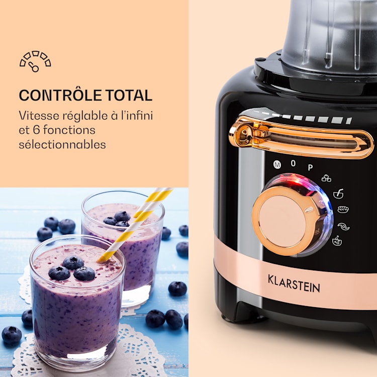 Luca multifunctionele mixer 1000 W 3 traploze snelheid 6 modi Zwart
