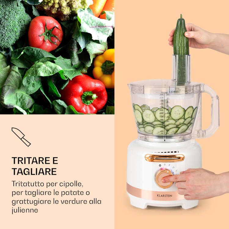 Luca, mixer multifunzione, 1000 W, 3 L, velocità senza intervalli, 6 modalità Bianco