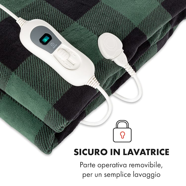 Dr. Watson XXL, Coperta Termica, 200x180cm, Coral Fleece, 120W, rombi grigi Grigio A Fantasia | XXL