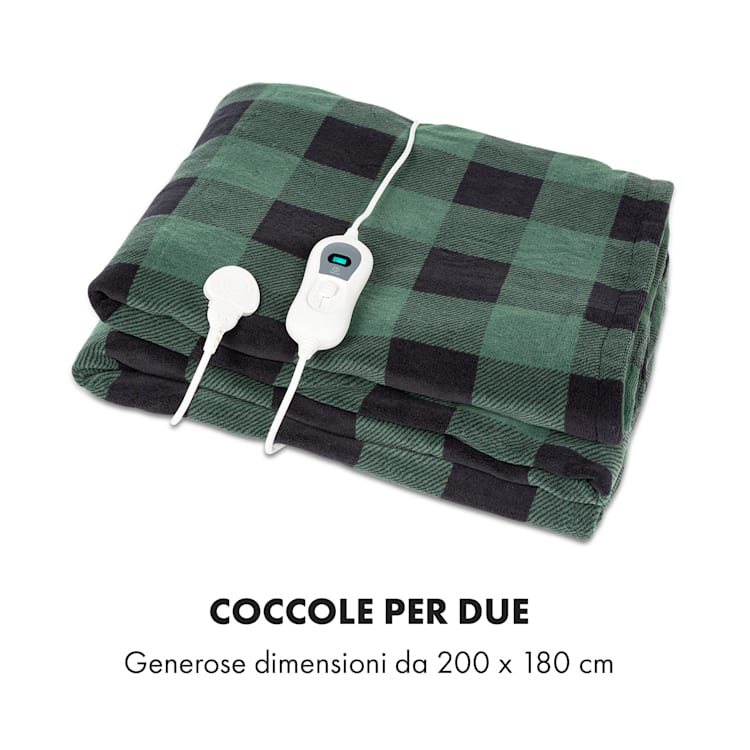 Dr. Watson XXL, Coperta Termica, 200x180cm, Coral Fleece, 120W, rombi grigi Grigio A Fantasia | XXL
