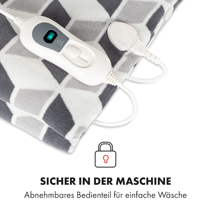 Dr. Watson XXL Heizdecke 3 Leistungsstufen waschbar 200x180cm Mikroplüsch Grün gemustert | XXL