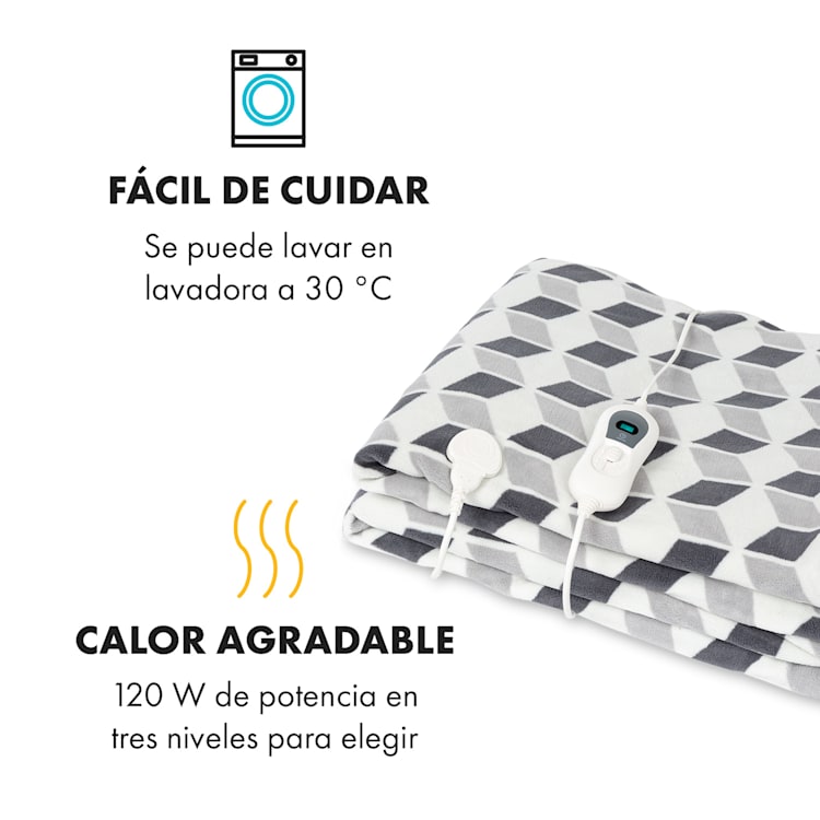 Dr. Watson XXL Manta eléctrica 120W 200x180cm Carolina Cuadrados verdes Verde Estampado | XXL