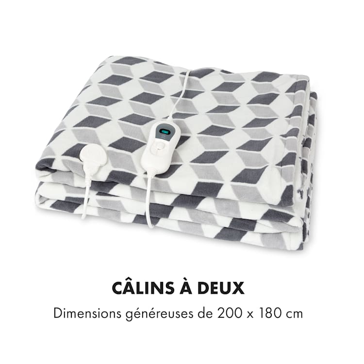 Dr. Watson XXL Couverture électrique 120W 200x180 cm polaire de corail carreaux verts Vert À Motifs | XXL