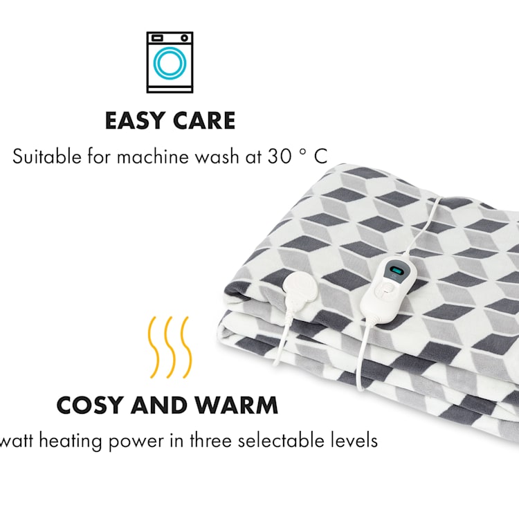 Dr. Watson XXL, melegítő takaró, 120 W, 200 x 180 cm, coral fleece, zöld, kockás Green Patterned | XXL