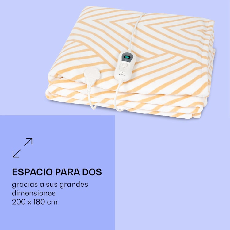 Dr. Watson XXL Manta eléctrica 120W 200x180cm Carolina Líneas beige Beige Estampado | XXL