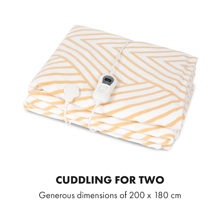 Dr. Watson XXL, отоплително одеяло, 120 W, 200 x 180 см, coral fleece, бежово, черти Бежов Шарени | XXL