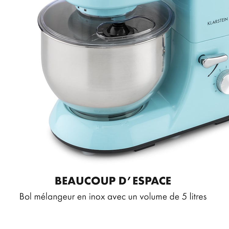 Bella Elegance Robot culinaire mélangeur 1300 W 1.7cv 6 vitesses 5 litres Bleu Pastel